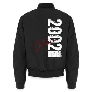 24. Geburtstag Geschenk Mann Original Oktober 2002 - Unisex Bomberjacke - Schwarz - Hinten - AI Model Male 185 light (185cm)