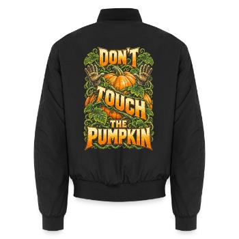 Riesenkürbis Dont Touch The Pumpkin - Unisex Bomberjacke - Schwarz - Hinten - AI Model Male 185 light (185cm)