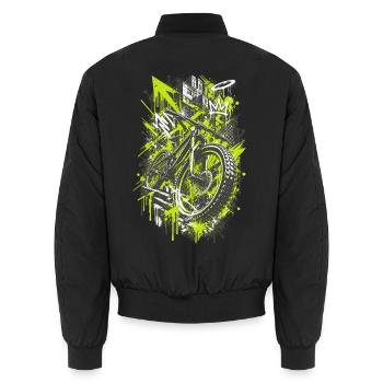 Mountainbike Urban Art MTB Graffiti Design - Unisex Bomberjacke - Schwarz - Hinten - AI Model Male 185 light (185cm)