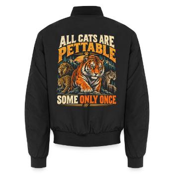Alle Katzen sind hübsch, manche nur einmal - Unisex Bomberjacke - Schwarz - Hinten - AI Model Male 185 light (185cm)