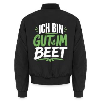 Ich bin gut im Beet Gärtner - Unisex Bomberjacke - Schwarz - Hinten - AI Model Male 185 light (185cm)