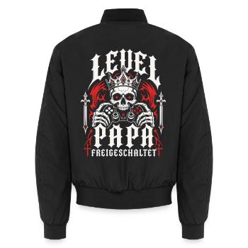 Level Vater freigeschaltet - Unisex Bomberjacke - Schwarz - Hinten - AI Model Male 185 light (185cm)