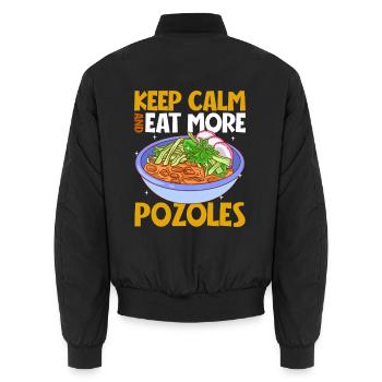 Keep Calm - Pozole - Unisex Bomberjacke - Schwarz - Hinten - AI Model Male 185 light (185cm)