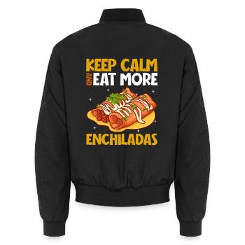 Keep Calm - Enchiladas - Unisex Bomberjacke - Schwarz - Hinten - AI Model Male 185 light (185cm)