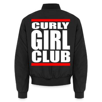 Curly Hair Club Proud Natural Locken - Unisex Bomberjacke - Schwarz - Hinten - AI Model Male 185 light (185cm)