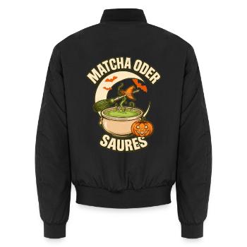 Freches Matcha oder Saures Halloween - Unisex Bomberjacke - Schwarz - Hinten - AI Model Male 185 light (185cm)