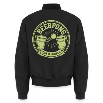 Beer Pong - Unisex Bomberjacke - Schwarz - Hinten - AI Model Male 185 light (185cm)