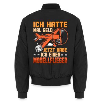 Modellflieger Spruch Modell Flieger RC Flugzeug - Unisex Bomberjacke - Schwarz - Hinten - AI Model Male 185 light (185cm)