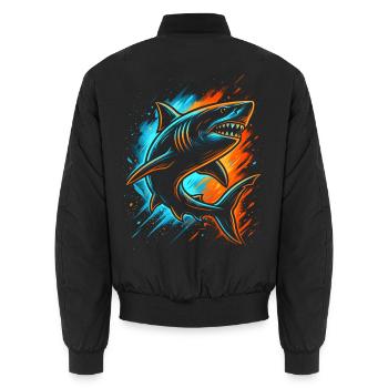 Haifisch Haie Kinder Herren Jungen Hai - Unisex Bomberjacke - Schwarz - Hinten - AI Model Male 185 light (185cm)