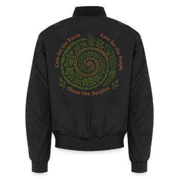 Pflege für die Erde Fürsorge für Menschen - Unisex Bomberjacke - Schwarz - Hinten - AI Model Male 185 light (185cm)