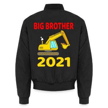 Big Brother 2021 Bagger Großer Bruder 2021 Bald - Unisex Bomberjacke - Schwarz - Hinten - AI Model Male 185 light (185cm)