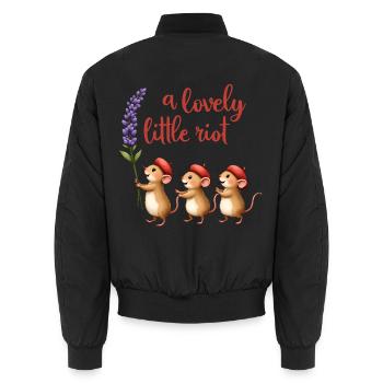 Eine hübsche kleine Riot-Mäuse - Unisex Bomberjacke - Schwarz - Hinten - AI Model Male 185 light (185cm)