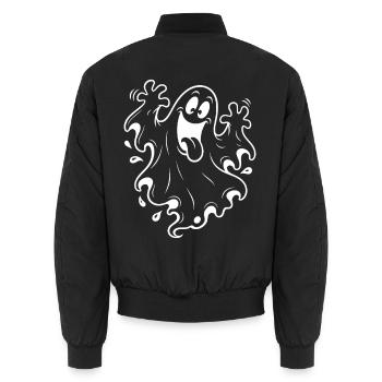 Halloween Geist - Unisex Bomberjacke - Schwarz - Hinten - AI Model Male 185 light (185cm)