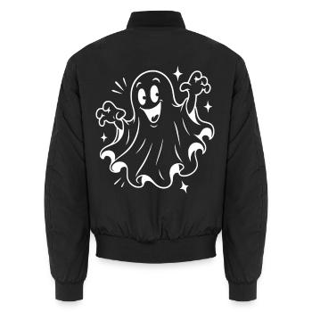 Halloween Geist - Unisex Bomberjacke - Schwarz - Hinten - AI Model Male 185 light (185cm)