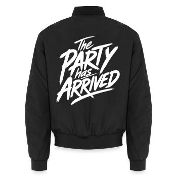 The Party Has Arrived - Unisex Bomberjacke - Schwarz - Hinten - AI Model Male 185 light (185cm)