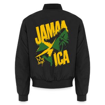 Jamaika - Unisex Bomberjacke - Schwarz - Hinten - AI Model Male 185 light (185cm)