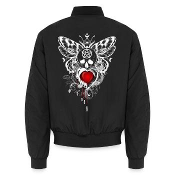 Gothic Wicca Goth Okkult Skullmystic Auge  - Unisex Bomberjacke - Schwarz - Hinten - AI Model Male 185 light (185cm)