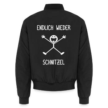 Endlich wieder Schnitzel Schnitzelliebhaber - Unisex Bomberjacke - Schwarz - Hinten - AI Model Male 185 light (185cm)