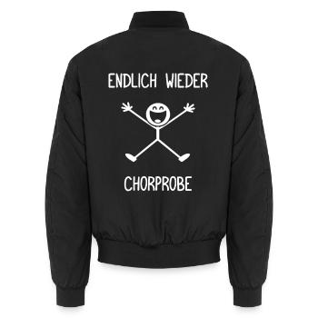 Endlich wieder Chorprobe Dirigent Chorleiter - Unisex Bomberjacke - Schwarz - Hinten - AI Model Male 185 light (185cm)