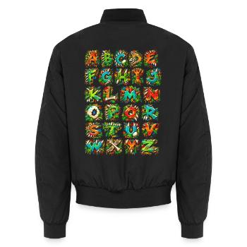 Explosives Tropenalphabet - Unisex Bomberjacke - Schwarz - Hinten - AI Model Male 185 light (185cm)