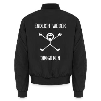 Endlich wieder dirigieren Dirigent Chorleiter - Unisex Bomberjacke - Schwarz - Hinten - AI Model Male 185 light (185cm)