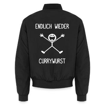 Endlich wieder Currywurst Ruhrpott Carpaccio - Unisex Bomberjacke - Schwarz - Hinten - AI Model Male 185 light (185cm)