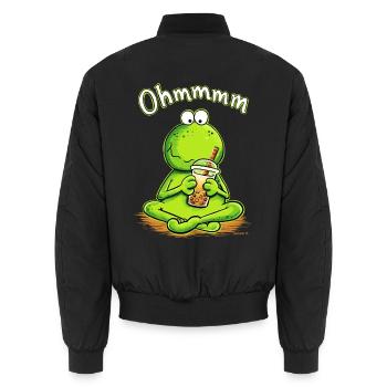 Bubble Tea Frosch Ohmmmm Boba Humor - Unisex Bomberjacke - Schwarz - Hinten - AI Model Male 185 light (185cm)
