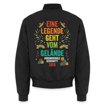 Eine Legende Geht Vom Gelände 2026 - Unisex Bomberjacke - Schwarz - Hinten - AI Model Male 185 light (185cm)