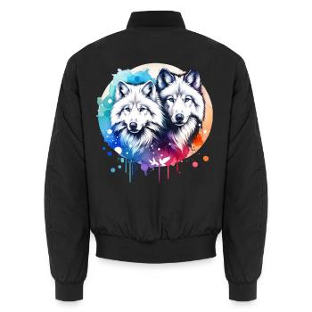 Polarwolf Geschenk - Unisex Bomberjacke - Schwarz - Hinten - AI Model Male 185 light (185cm)