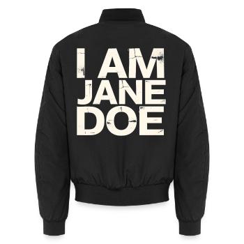 I Am Jane Doe Saying  - Unisex Bomberjacke - Schwarz - Hinten - AI Model Male 185 light (185cm)