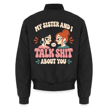 Geschwisterliebe Schwester Idee - Unisex Bomberjacke - Schwarz - Hinten - AI Model Male 185 light (185cm)
