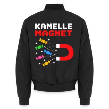 Kamelle Magnet Zoch Rosenmontag Kölner Karneval - Unisex Bomberjacke - Schwarz - Hinten - AI Model Male 185 light (185cm)