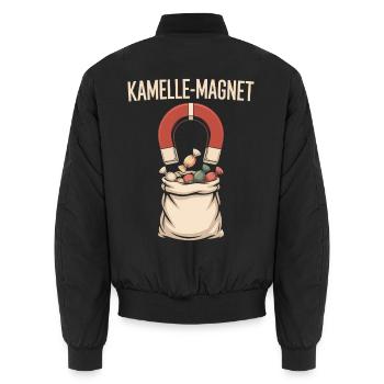 Kamelle Magnet Zoch Rosenmontag Kölner Karneval - Unisex Bomberjacke - Schwarz - Hinten - AI Model Male 185 light (185cm)