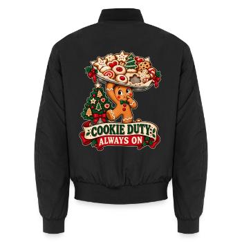 Cookie Duty – Lustiges Weihnachts T-Shirt - Unisex Bomberjacke - Schwarz - Hinten - AI Model Male 185 light (185cm)