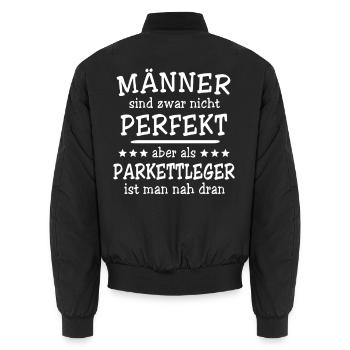 Parkettleger Männer - Unisex Bomberjacke - Schwarz - Hinten - AI Model Male 185 light (185cm)