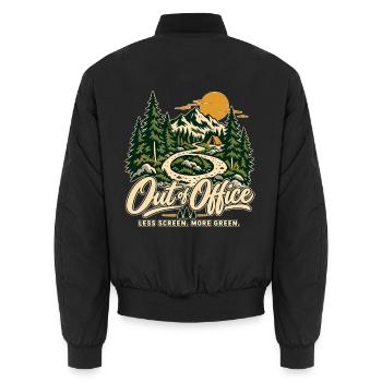 Out of Office – Wandern & Natur T-Shirt - Unisex Bomberjacke - Schwarz - Hinten - AI Model Male 185 light (185cm)