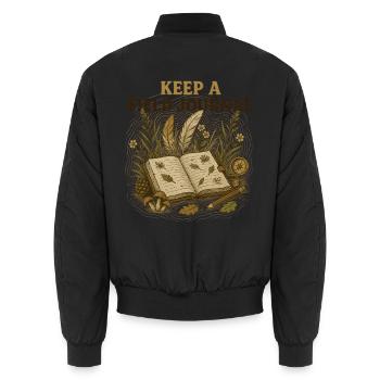 Keep A Field Journal Naturjournal - Unisex Bomberjacke - Schwarz - Hinten - AI Model Male 185 light (185cm)