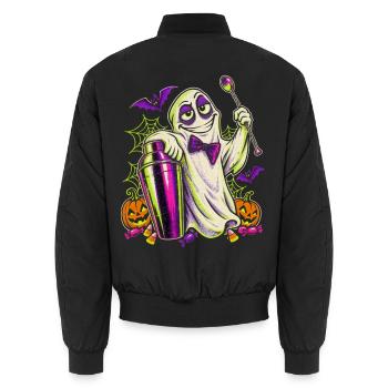 Halloween Geist Barkeeper für Nachtschicht Barteam - Unisex Bomberjacke - Schwarz - Hinten - AI Model Male 185 light (185cm)