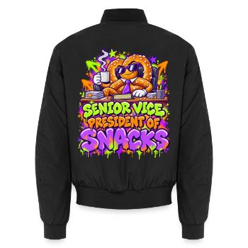 Senior Vice President Snacks - Unisex Bomberjacke - Schwarz - Hinten - AI Model Male 185 light (185cm)