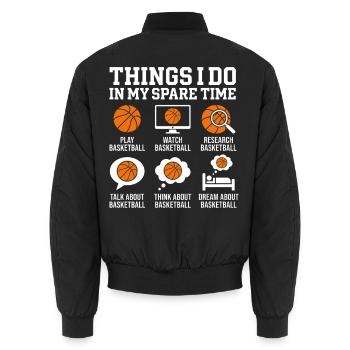 Freizeitroutinen im Basketball - Unisex Bomberjacke - Schwarz - Hinten - AI Model Male 185 light (185cm)