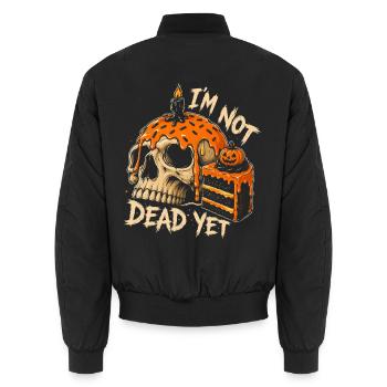 Noch nicht tot Schädel Halloween-Torte Horror-Kürbis - Unisex Bomberjacke - Schwarz - Hinten - AI Model Male 185 light (185cm)