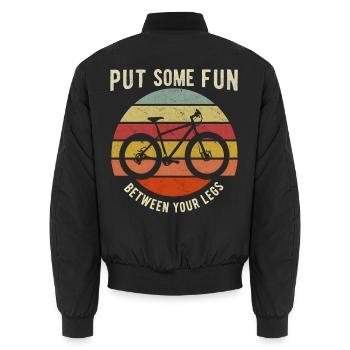 Put Some Fun Between Your Legs - Cycling - Unisex Bomberjacke - Schwarz - Hinten - AI Model Male 185 light (185cm)