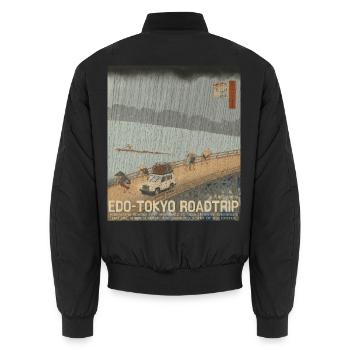 Edo Tokyo Road Trip Neo Ukiyo-e Japanese Art - Unisex Bomberjacke - Schwarz - Hinten - AI Model Male 185 light (185cm)