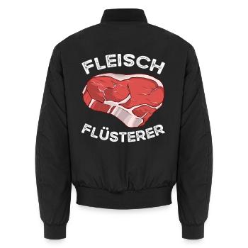 Fleisch Flüsterer - Unisex Bomberjacke - Schwarz - Hinten - AI Model Male 185 light (185cm)