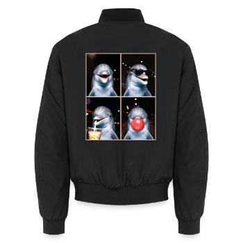 Delfine Delfin - Unisex Bomberjacke - Schwarz - Hinten - AI Model Male 185 light (185cm)
