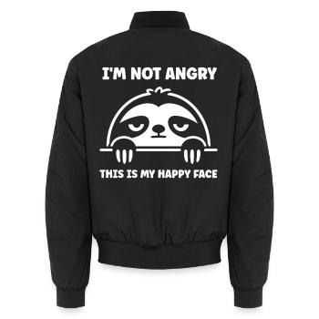 Happy Face Sloth Grafik-T-Shirt - Unisex Bomberjacke - Schwarz - Hinten - AI Model Male 185 light (185cm)