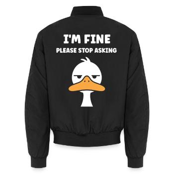 Mir geht's gut, Enten-Meme-Tee - Unisex Bomberjacke - Schwarz - Hinten - AI Model Male 185 light (185cm)