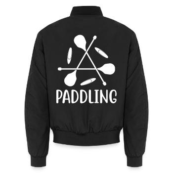 kajak paddeln paddling kanu paddel boot - Unisex Bomberjacke - Schwarz - Hinten - AI Model Male 185 light (185cm)
