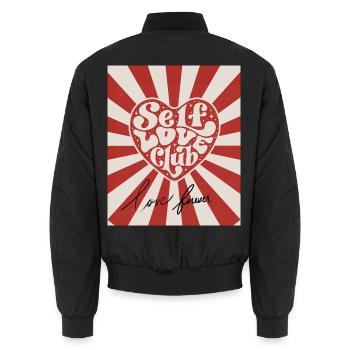 Selbstliebe-Club - Unisex Bomberjacke - Schwarz - Hinten - AI Model Male 185 light (185cm)