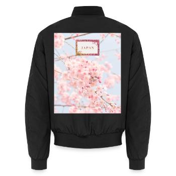 Japanische Sakura - Unisex Bomberjacke - Schwarz - Hinten - AI Model Male 185 light (185cm)
